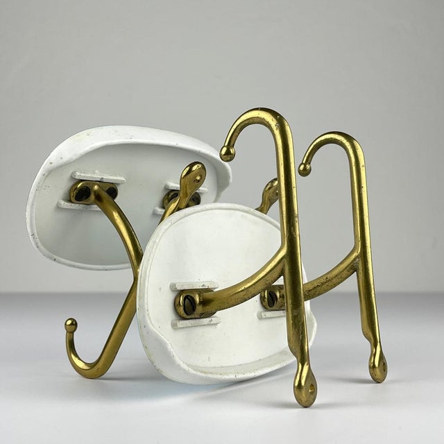 Vintage Brass Hangers with Photo, Italy, 1950s, Set of 2 For Sale - Image 12 of 14