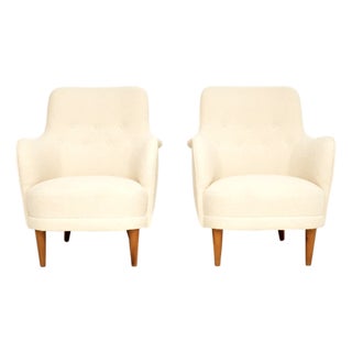 Vintage Swedish Samsas Armchairs from Carl Malmsten, 1960s, Set of 2 For Sale