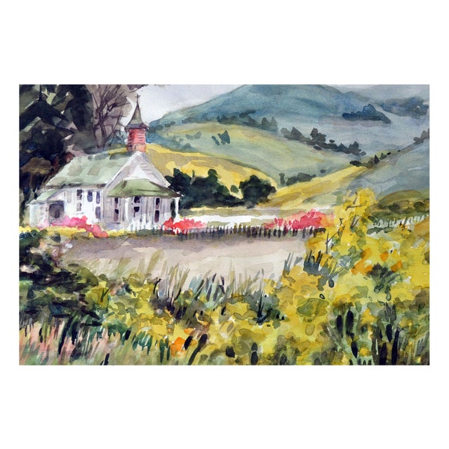 Impressionist A California Gold Country Church by Gladys Louise Bowman Fies For Sale - Image 3 of 5