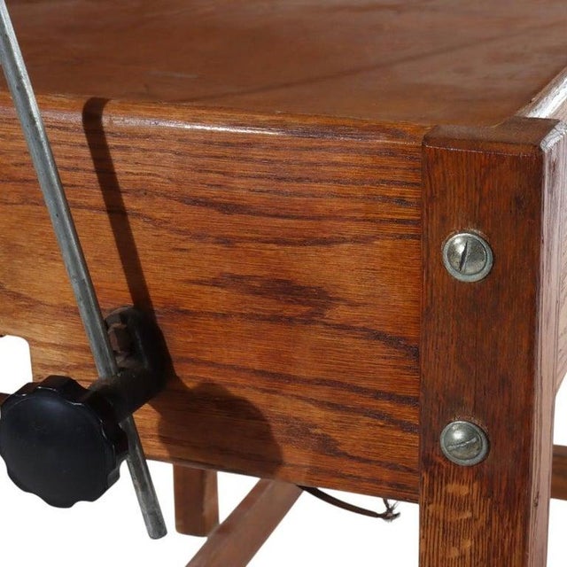 Antique Arts & Crafts Oak Adjustable Drafting Table C1930 For Sale - Image 9 of 18