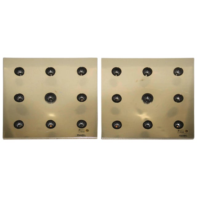 Vintage Gold-Colored Ceiling Lamps from Guzzini, 1970s, Set of 2 For Sale