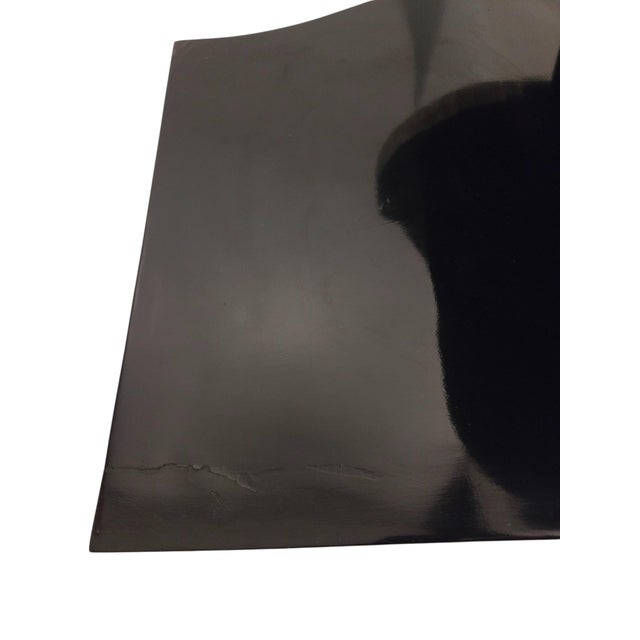 Early 20th Century French Art Deco Modernist Black Lacquer and Silver Metal Leaf Desk/ Writing Table / Vanity For Sale - Image 14 of 15