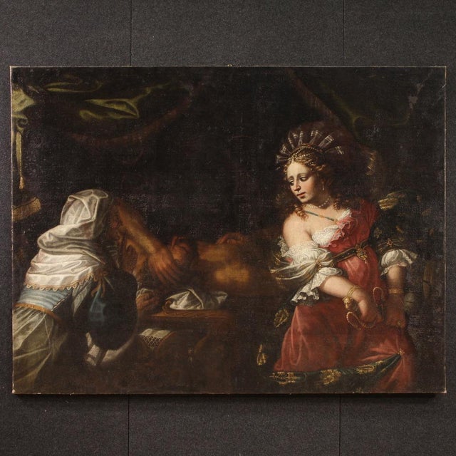 Italian Artist, Judith and Holofernes, 1720, Oil on Canvas For Sale - Image 16 of 16