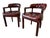 Wood Vintage Burgundy Leather and Wood Office Chairs, Set of 2 For Sale - Image 7 of 7