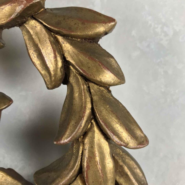 Gold Empire Carved Gilded Mirror, 1980s For Sale - Image 8 of 11