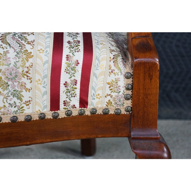 Antique 19th Century Mahogany Regency Empire Horseshoe Library Parlor Arm Chair For Sale - Image 10 of 18