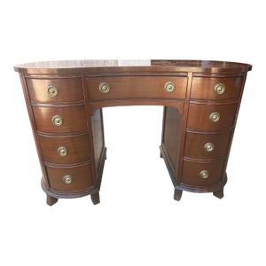 Taylor Jamestown Kidney Shaped Mahogany Desk - Circa 1930s