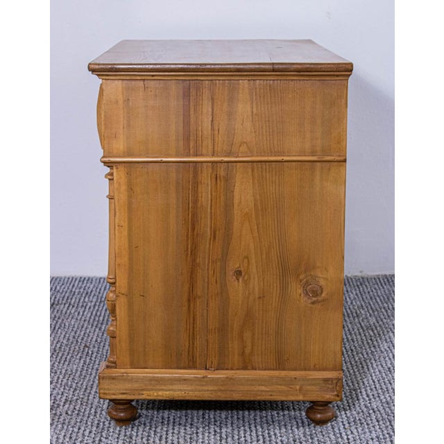 Late 19th Century Pine Chest of Four Drawers with Waxed Finish, 1898 For Sale - Image 5 of 7