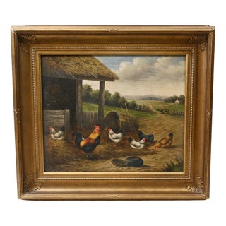 Edgar Hunt, Farm Yard, 1980s, Oil For Sale