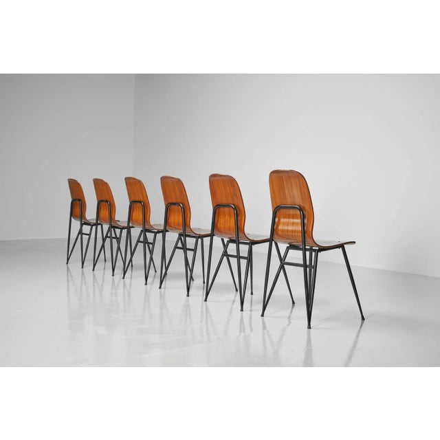 Vintage Dining Chairs by Enzo Strada, 1950, Set of 6 For Sale - Image 6 of 13