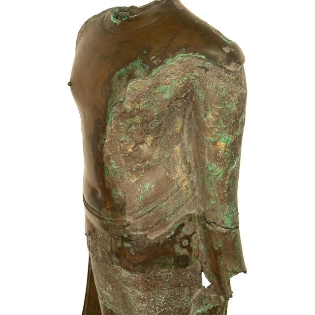 Large Ancient 16thC Thai Ayutthaya Bronze & Copper Buddha Sculpture Statue 1550 For Sale - Image 11 of 16