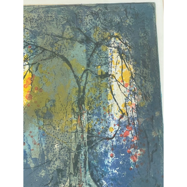 Blue 1960s Signed Hoi Lebadang Floral Lithograph "Epreuve D'artiste" Artist Proof For Sale - Image 8 of 12