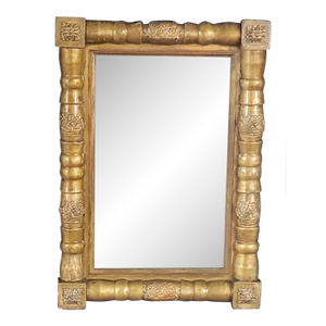 Antique 19th Century American Federal Gilded Wall Mirror Gold Wood Small Mirror