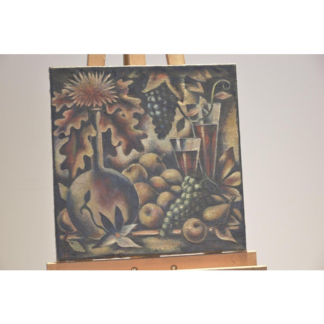 Dark Mood Still Live, classically positioned and late Expressionistic executed. Oil on Canvas This piece has an...