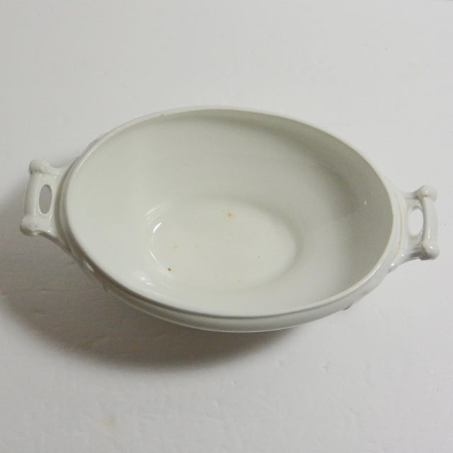 Antique White Circa 1906 Antique White Ironstone Covered Vegetable Dish For Sale - Image 8 of 11