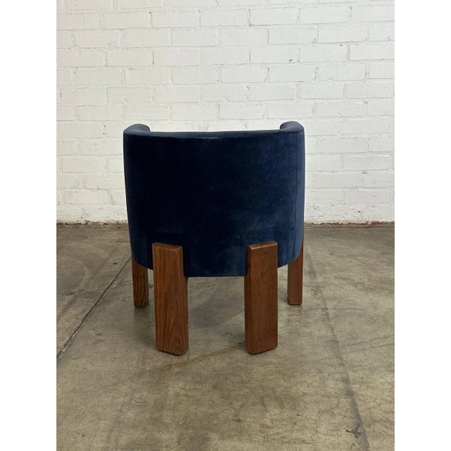 Blue Custom Lounge Chair in Blue For Sale - Image 8 of 8