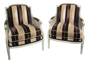 French Bergere Armchairs, 1920s, Set of 2