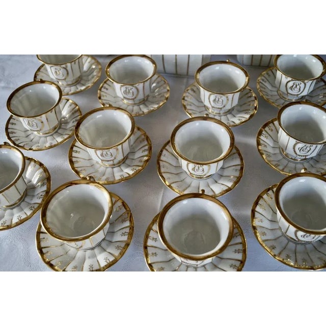 Antique French Porcelain Tea Service, 1840, Set of 16 For Sale - Image 4 of 9