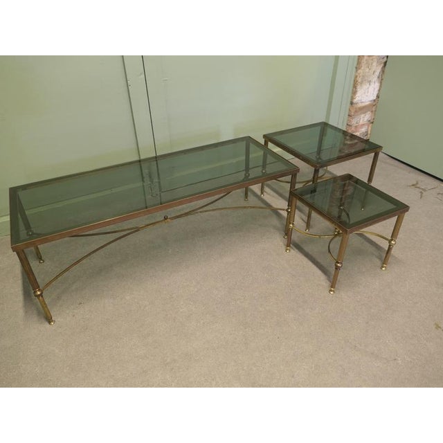 Metal Vintage Occasional Coffee Tables in Brass, 1970, Set of 3 For Sale - Image 7 of 8