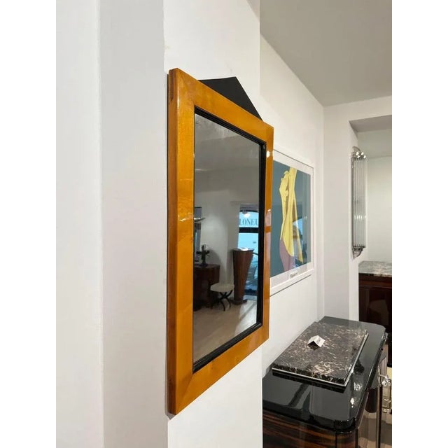 Biedermeier Wall Mirror in Maple, Ebonized, Southern Germany, 1820s For Sale - Image 3 of 11