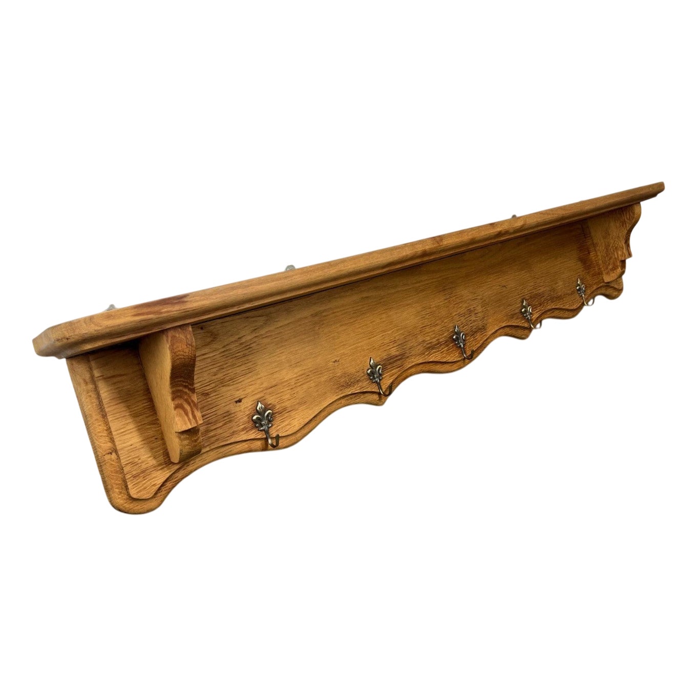 French Five Hook Ornate Carved Coat Plate Rack | Chairish