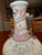 Mid 20th Century Chinese White & Pink Riticulated Ceramic Vase With Dragon Handles and Stand, Chinoiserie Decor For Sale In Charlotte - Image 6 of 12