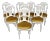 Set of 8 French Louis XVI Painted Balloon Back Maison Jansen Attri Dining Chairs For Sale