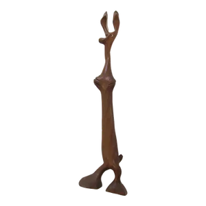 Knud Albert Danish Modern Stylized Whimsical Dog Wood Sculpture 1960s