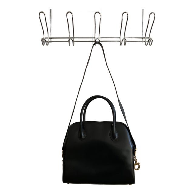 Salvatore Ferragamo Gancini Black Leather Purse For Sale