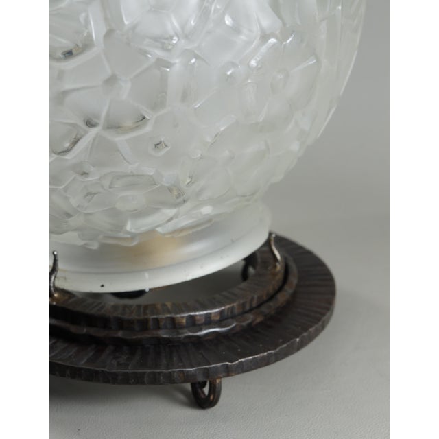French Art Deco Table Lamp by Verreries Des Hanots 1920s France For Sale - Image 12 of 14