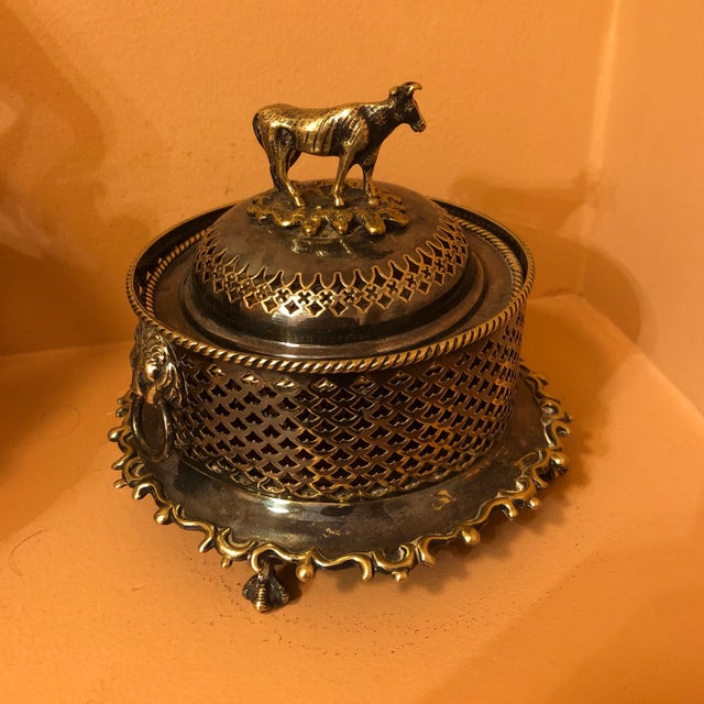 Victorian Late 19th Century Victorian Silver Cow Finial Cover For Sale - Image 3 of 8
