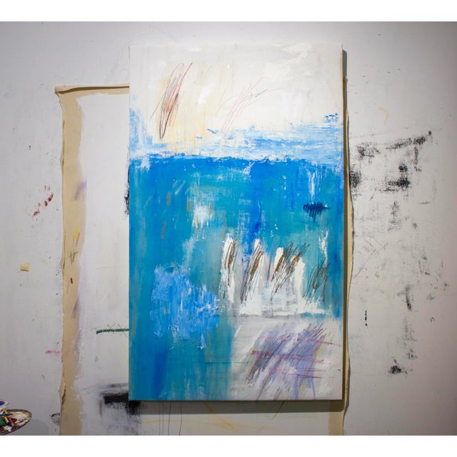 Abstract "It Is Such a Pretty Day to Be This Depressed" Original Abstract Mixed Media Painting by Brian Jerome For Sale - Image 3 of 4