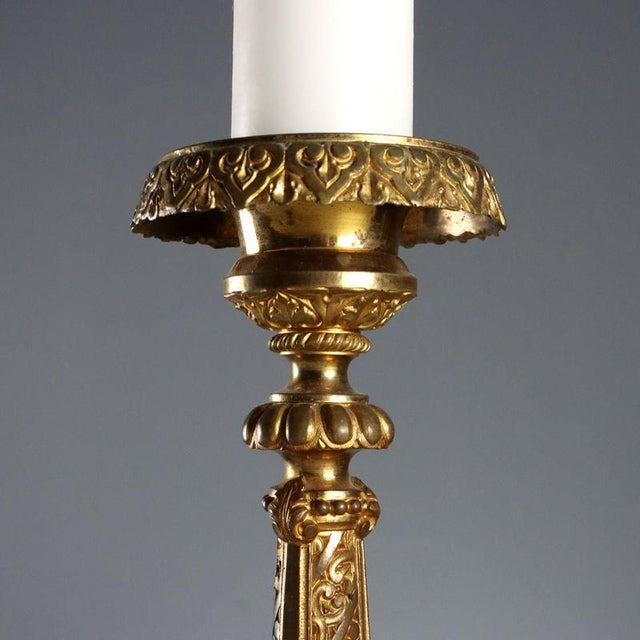 Candleholder in Gilded Bronze For Sale - Image 3 of 12