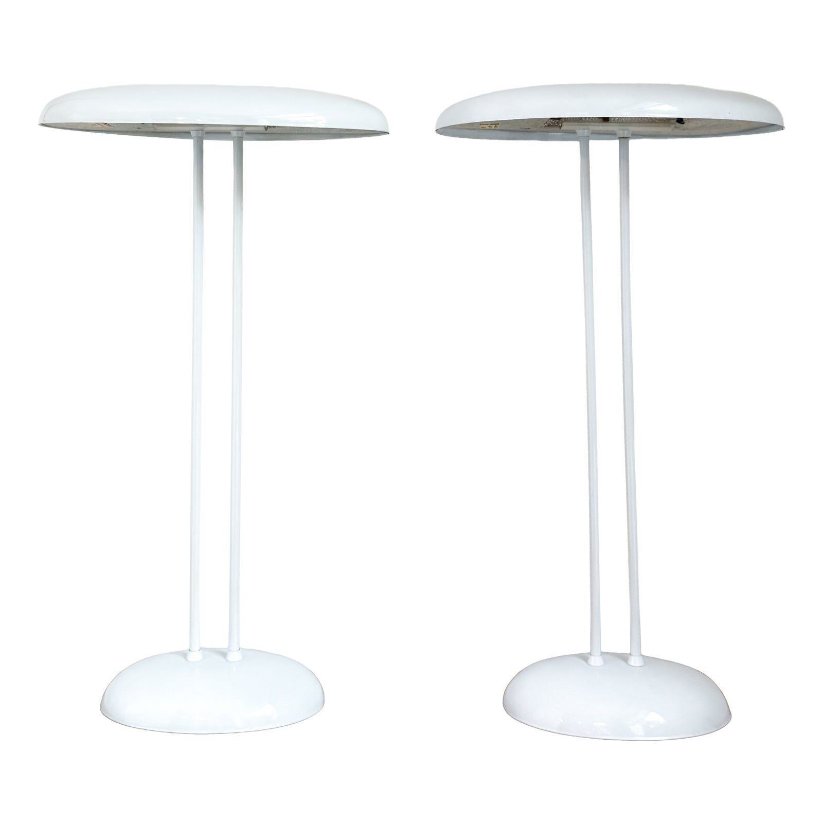 Vintage White Oval Table Lamps from Brilliant Leuchten, 1970s, Set of 2 ...
