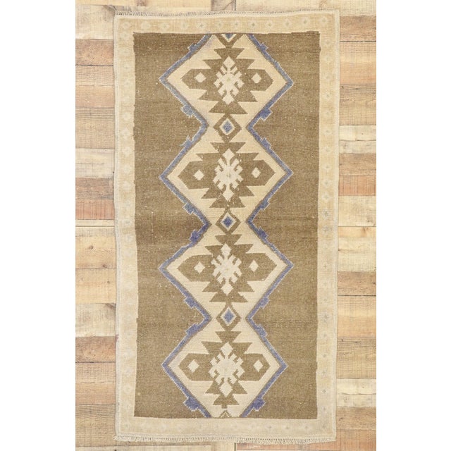 Brown Vintage Turkish Oushak Rug - 02'11 X 05'05 For Sale - Image 8 of 9