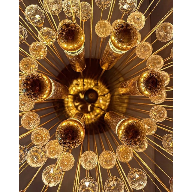 Vintage Crystal Balls Cascade Chandelier For Sale - Image 9 of 13
