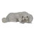 Vintage French White Tin Glaze Terracotta Pekinese Dog Sculpture With Glass Eyes For Sale