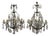 8-Light Bronze Chandeliers with Baccarat Crystal Drops, 1950s, Set of 2 For Sale