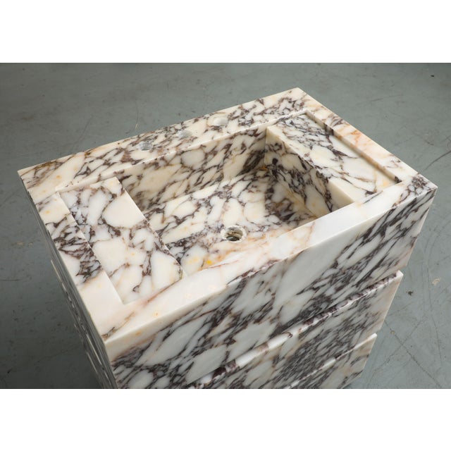 Calacatta Viola Marble Vanity With Drawers & Integrated Sink For Sale - Image 12 of 15