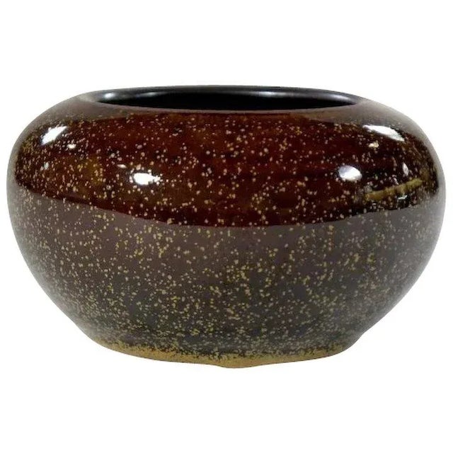 Ceramic 19th Century Chinese Monochrome Porcelain Brown Tea Dust Speckle Glaze Censer Bowl or Brush Washer For Sale - Image 7 of 7