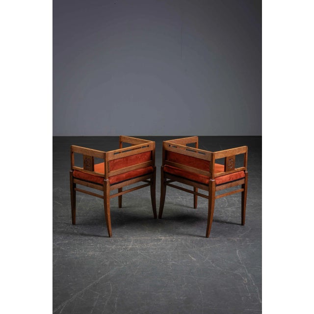 Dutch Art Nouveau Nieuwe Kunst Accent Chairs, 1890s, Set of 2 For Sale - Image 4 of 13