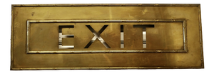 Large Gold Brass Odeon Cinema Exit Sign, 1920s