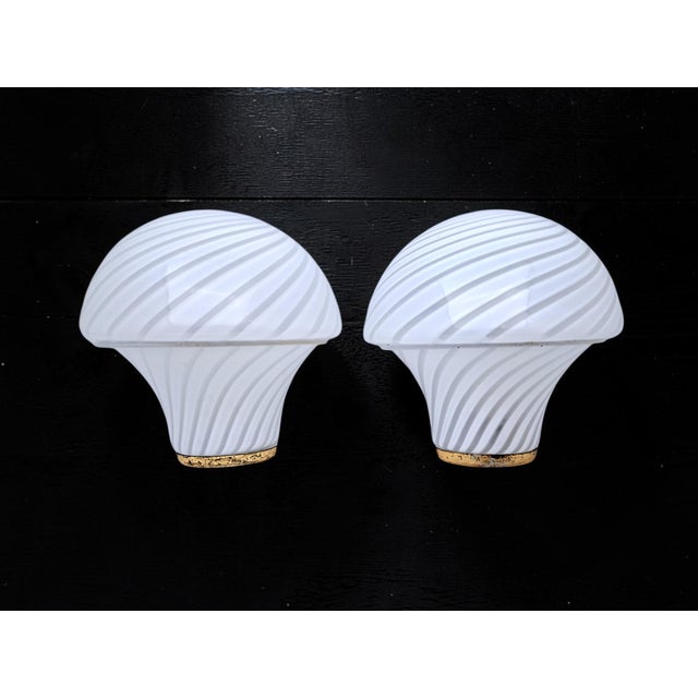 Mushroom-Shaped Murano Glass Wall Lamps from Manifattura Di Murano, 1970s, Set of 2 For Sale - Image 11 of 14