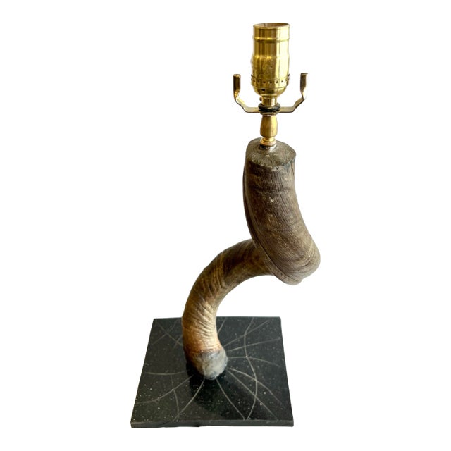 1960s Large Kudu Antelope Horn Turned Into a Table Lamp. For Sale