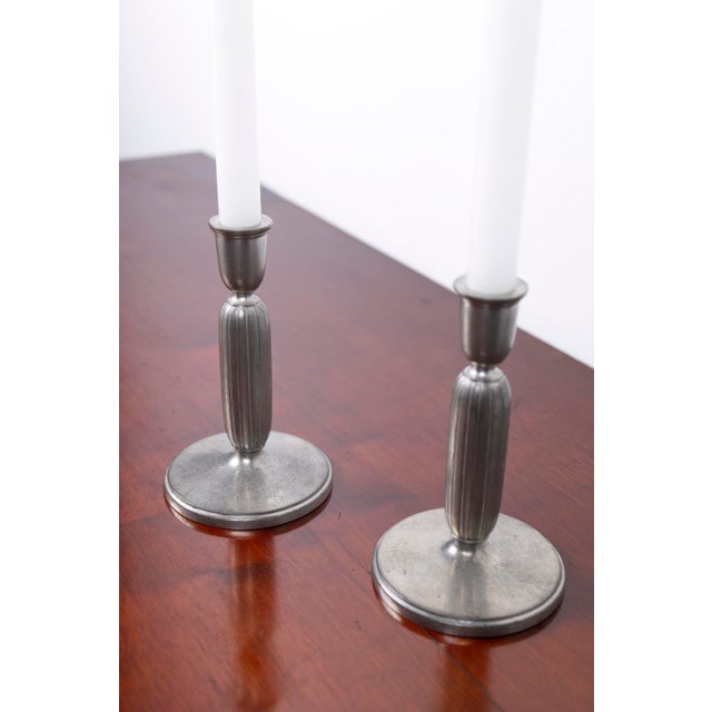 Vintage Danish Art Deco Candleholders by Just Andersen, 1930, Set of 2 For Sale - Image 4 of 10