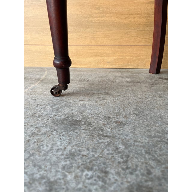 Brown Antique Accent Chair With Faberge Upholstery For Sale - Image 8 of 11