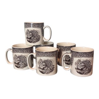 Spode Festival Collection Thanksgiving Mugs Coffee Cups – Set of 6, C. 2000s For Sale
