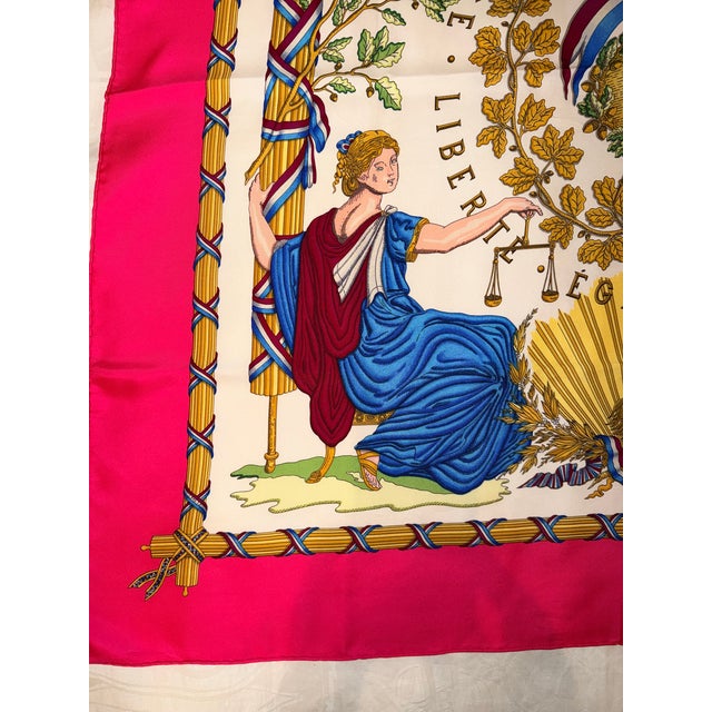 Hermès Hermes Silk Scarf "Republiqe Francaise - Liberte, Egalite, Fraternite - 1789" For Sale - Image 4 of 12