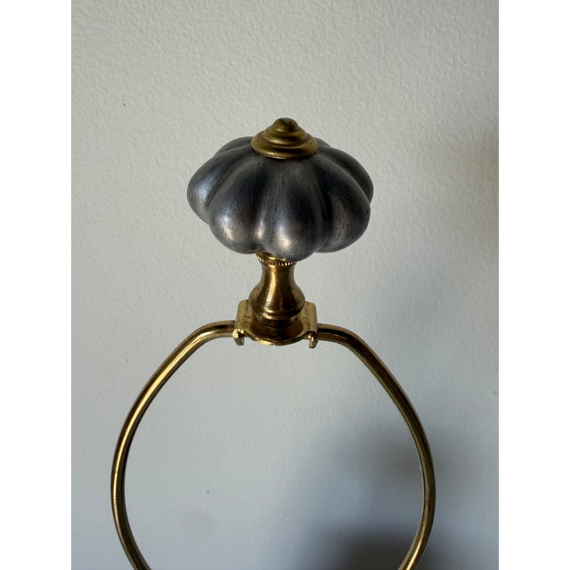 1960s Vintage German Heinrich and Co Echt Kobalt Cobalt Blue & Gold Porcelain Table Lamp For Sale - Image 4 of 12