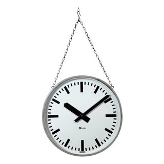 Large Industrial Double Sided Factory Clock from Simlex, 1960s For Sale
